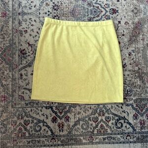 Yellow snakeskin pattern miniskirt
